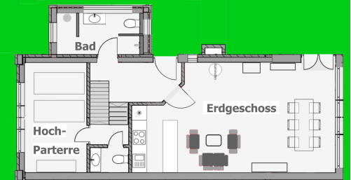 Erdgeschoss   Hoch-Parterre Bad