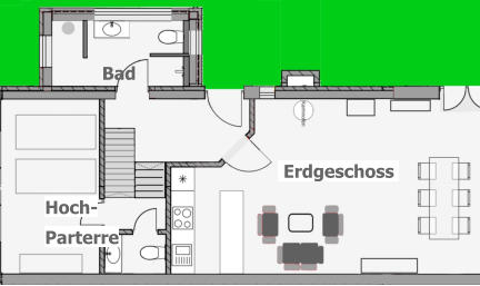 Erdgeschoss   Hoch-Parterre Bad
